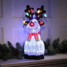 NOMA 54cm Acrylic LED Reindeer with String Lights Figure – White
