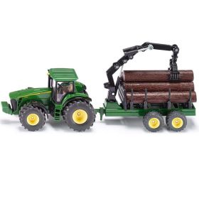 Siku John Deere 8430 Tractor with Forestry Trailer Toy