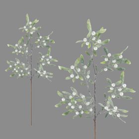 Silver Glitter Mistletoe Stem - 90cm 