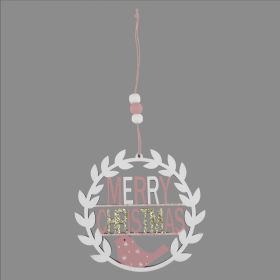 Pink Merry Christmas Hanging Decoration - 12cm
