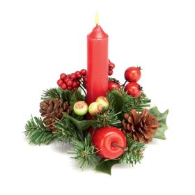 Decorative Apple, Pinecone and Berry  Candle Ring - 13cm