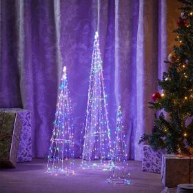 640 LED Christmas Tree Cone Light Figure Set - Multicoloured