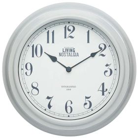 KitchenCraft 'Living Nostalgia' Wall Clock, Grey - 26cm