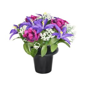 Sincere UK Lilly & Rose Gravepot - Purple, 25cm