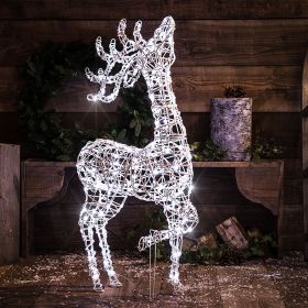 NOMA 1m Wicker Standing Reindeer LED Light Figure – White