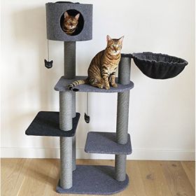 Rosewood Felt Triple Tower Cat Scratcher - Charcoal
