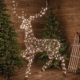 NOMA 1.9m Wicker Reindeer LED Light Figure - Warm White
