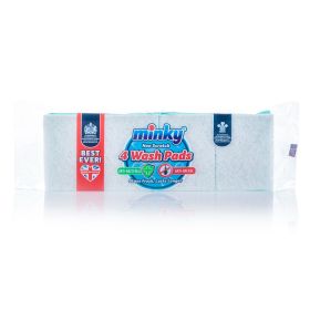 Minky Non Scratch Anti-bacterial & Anti-grease Wash Pads - Pack of 4