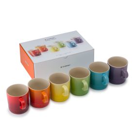 Le Creuset Rainbow Stoneware Mugs - Set of 6 