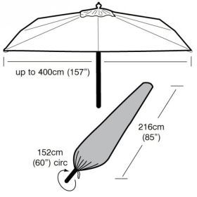 Garland Parasol Cover, Black - Extra Large
