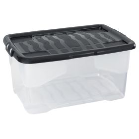 Strata Curve Clear Plastic Storage Box with Lid - 42 Litre