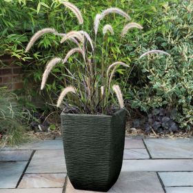 Stewart Garden Cotswold Tall Square Planter, Marble Green – 33cm