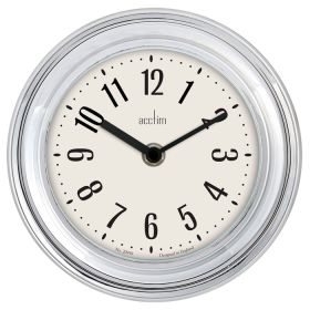 Acctim Riva Wall Clock, Chrome - 17.5cm