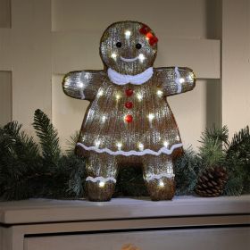 Acrylic Mrs Gingerbread LED Christmas Decoration - 40cm