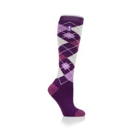 Heat Holders Women’s Earlton Argyle Long Sock – Purple