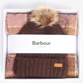 Barbour Women’s Beanie and Scarf Gift Set - Chocolate