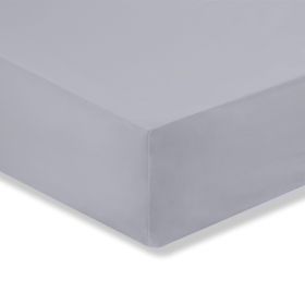 Bianca Fine Linens Percale Weave Fitted Sheet - Grey