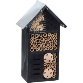 Wooden Insect Hotel, Black - 26cm
