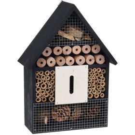 Wooden Insect Hotel, Black - 30cm