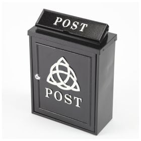 Cast Aluminium Post Box, Black - Celtic