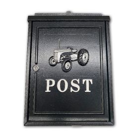 Cast Aluminium Post Box, Black - Grey Tractor