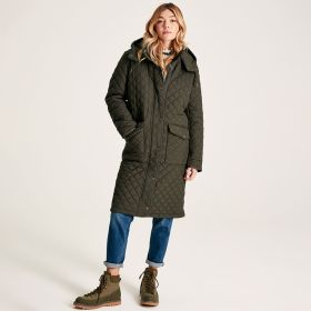 Joules Women's Chatsworth Long Quilted Coat - Heritage Green
