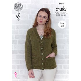 King Cole Chunky Sweater and Cardigan Knitting Pattern