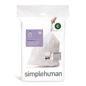 Simplehuman Sure Fit 'C' Bin Liner Rolls, 10-12 Litre - 20 Pack
