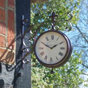 Smart Garden Outside In Double Sided Marylebone Station Clock - Brown 