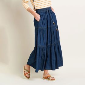 Brakeburn Women's Denim Maxi Skirt - Blue