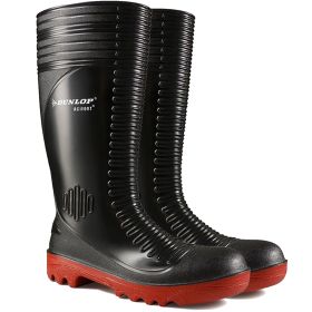 Dunlop Acifort Ribbed Full Safety Wellington Boots - Black
