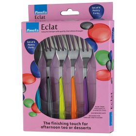 Amefa Eclat Multicoloured Pastry Forks - Set of 6