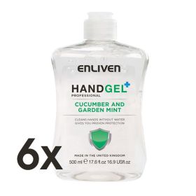 Enliven Cucumber & Garden Mint Antibacterial Hand Sanitiser - 500ml - Pack of 6