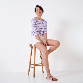 Crew Clothing Women's Essential Breton Stripe Top - Lilac Multi