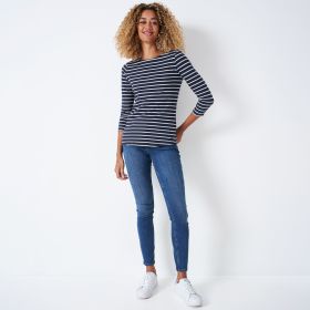 Crew Clothing Women's Essential Breton Stripe Top - Navy/White