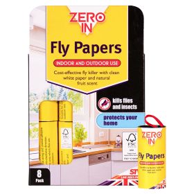 Zero In Fly Papers - 8 Pack