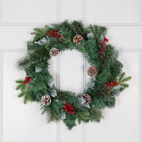 Frosted Winter Berry Christmas Wreath - 60cm