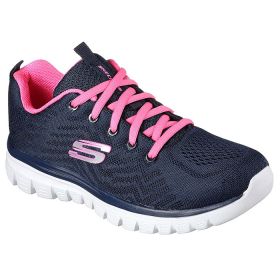 Skechers Women’s Graceful Get Connected Trainers – Navy/Hot Pink