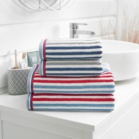 Hanover Stripe Hand Towel - Denim