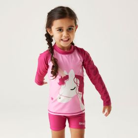  Regatta Children's Animal Rash Suit - Luna The Unicorn (Sweet Pink)