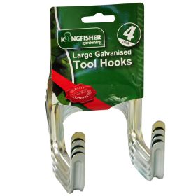 Kingfisher Large Galvanised Tool Hooks - 4 Pack