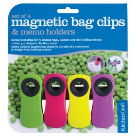 KitchenCraft Magnetic Memo Clips - 4 Pack