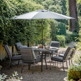 LG Outdoor Monza 6 Seater Dining Garden Furniture Set with Parasol