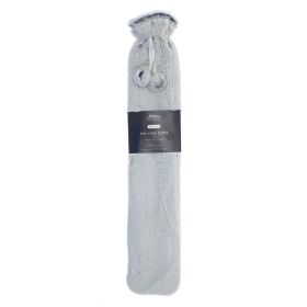 Silver Faux Fur Long Hot Water Bottle