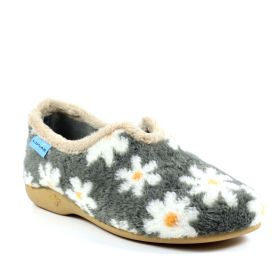 Lunar Women's Daisy Flower Slippers - Grey