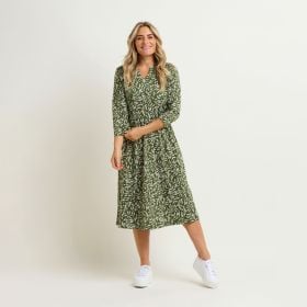 Brakeburn Women's Orchard Leaf Midi Dress - Khaki