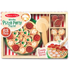 Melissa & Doug Wooden Play Food – Pizza Party