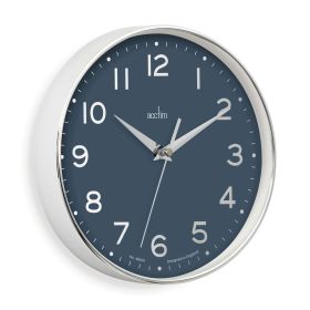 Acctim Rand Wall Clock - Chrome/Blue 