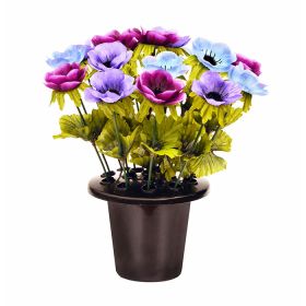 Sincere UK Anemone Grave Pot – Lilac, Purple & Blue 25cm
