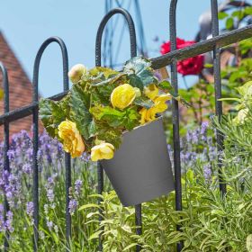 Smart Garden Fence & Balcony Hanging Pot, 6in – Slate Grey